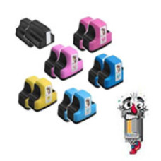 12 PACK Hewlett Packard HP02 combo Ink Cartridges Remanufactured