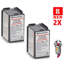 2 PACK Pitney Bowes 793-5 Fluorescent Red Ink Cartridge Remanufactured 2 PACK Pitney Bowes 793-5 Fluorescent Red Ink Cartridge Remanufactured
