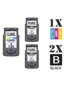 3 PACK Canon PG245XL CL246XL High Yield combo Ink Cartridges Remanufactured