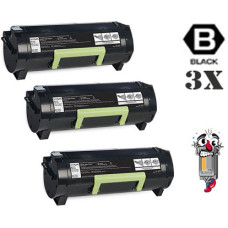 3 PACK Lexmark 24B6015 High Yield Toner Cartridges Premium Compatible