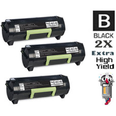 3 PACK Lexmark 58D1X00 Extra High Yield combo Laser Toner