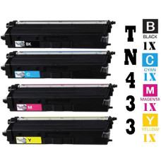 4 PACK Brother TN433 High Yield Combo Laser Toner Cartridges Premium Compatible