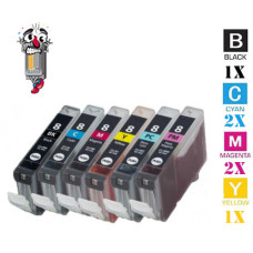 6 PACK Canon CLI8 combo Ink Cartridges Remanufactured
