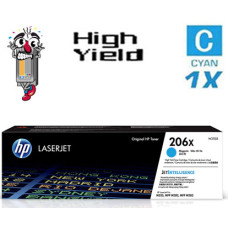 Genuine Hewlett Packard W2111X HP206X High Yield Cyan Laser Toner Cartridges